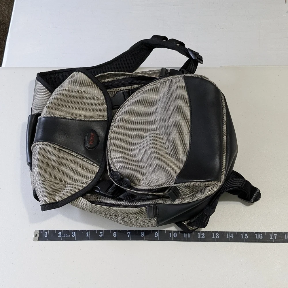 TUMI Black and Silver Backpack, Small
